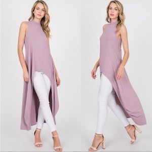 ANNABELLE HI LO LONG TOP - Mauve